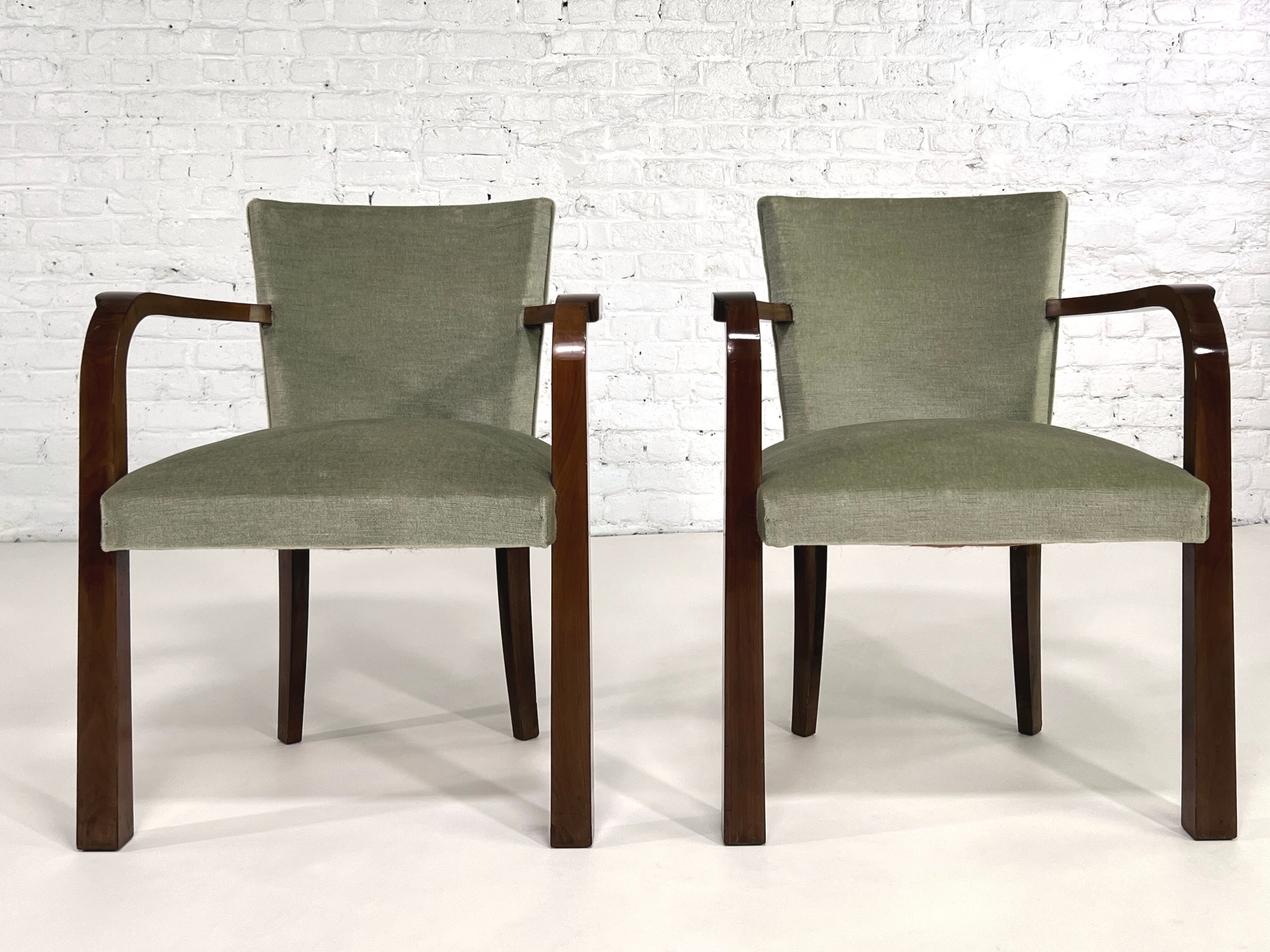 Pair of armchairs art deco 30/40 in wood and velvet