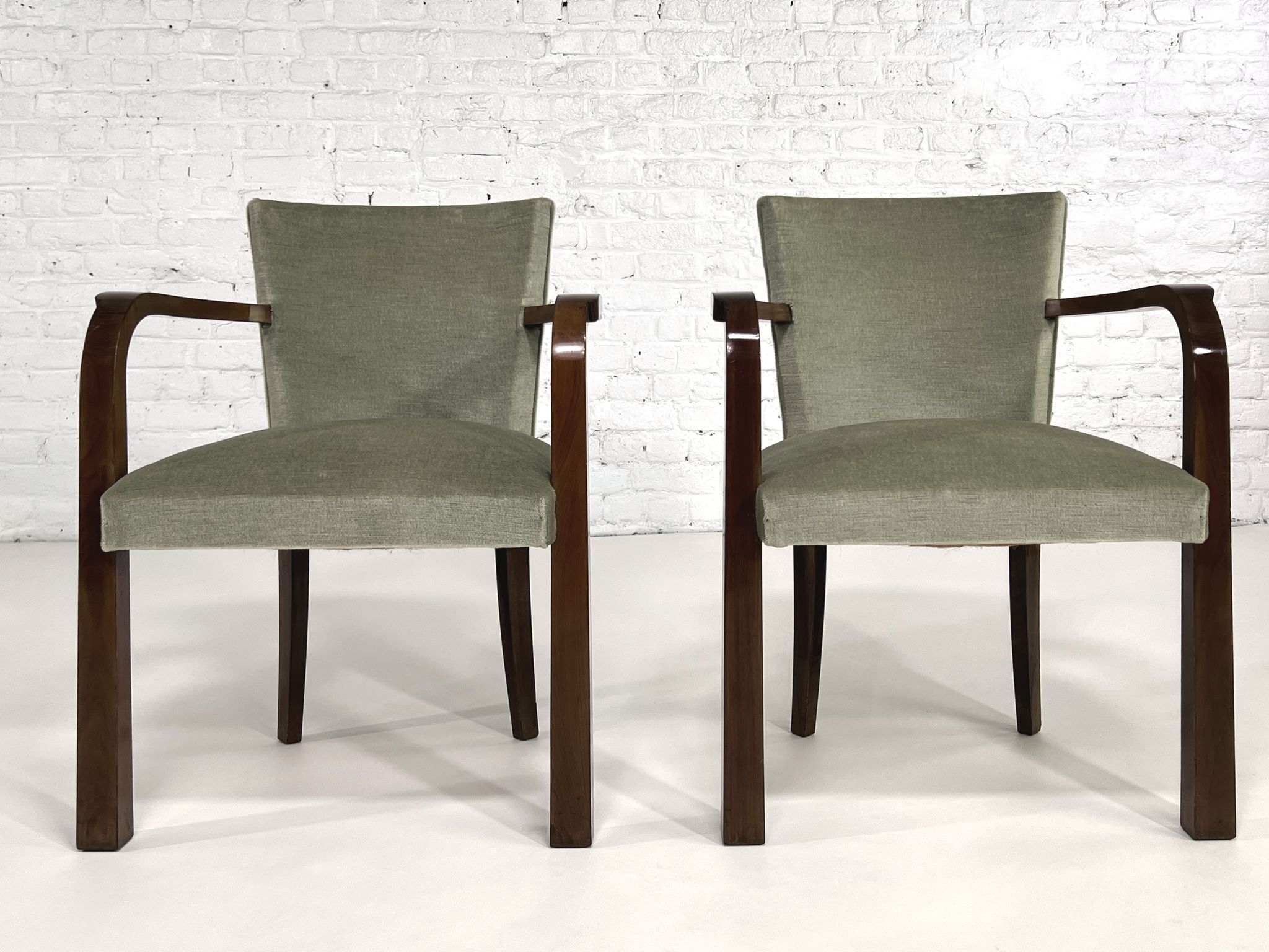 Pair of armchairs art deco 30/40 in wood and velvet