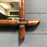 Bamboo faux mirror with dark brown frame 81x63cm