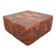 Brown Leather Pouf with Patchwork from de Sede, Switzerland, 1970s