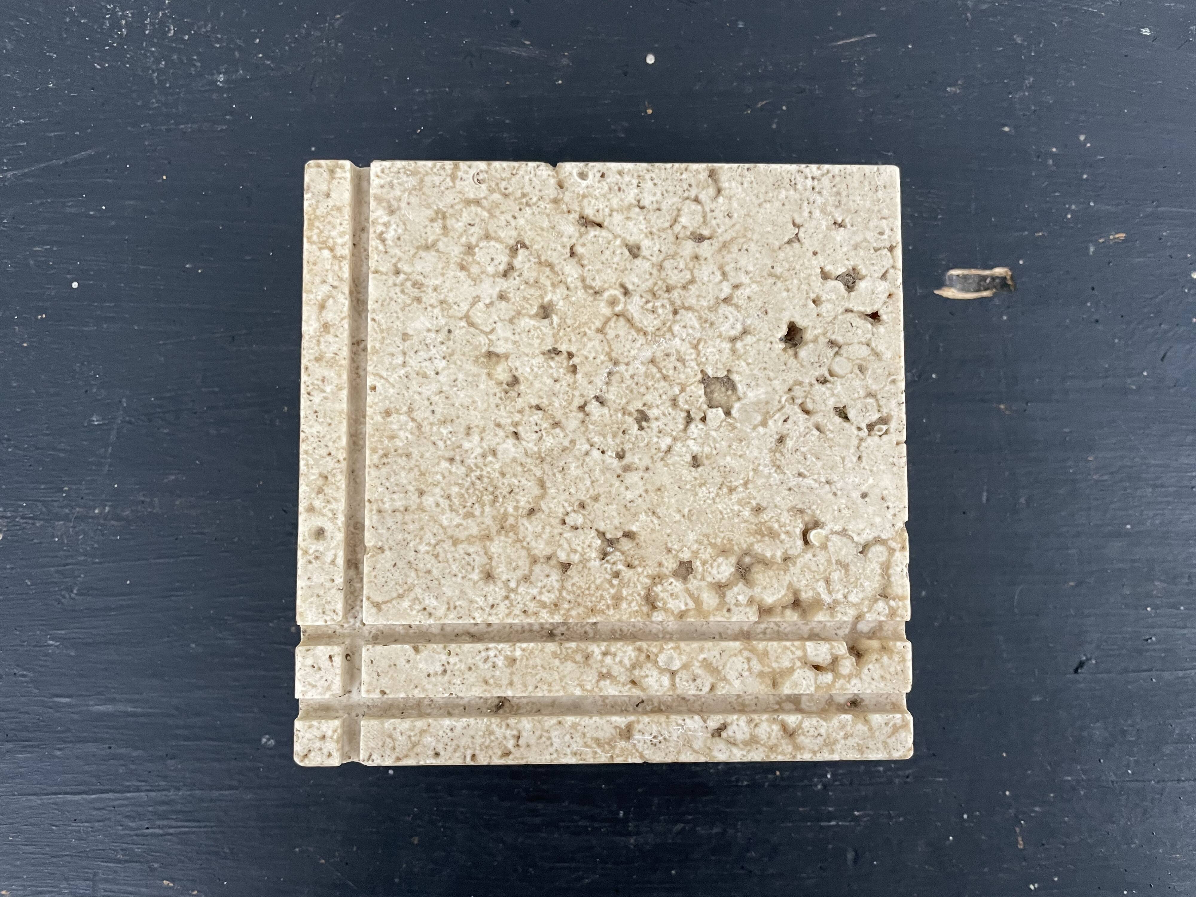 Cerri Nestore travertine box, 1970s