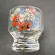 Enamelled glass service signed