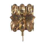 Applique en laiton doré et cristal de Palwa design 1960