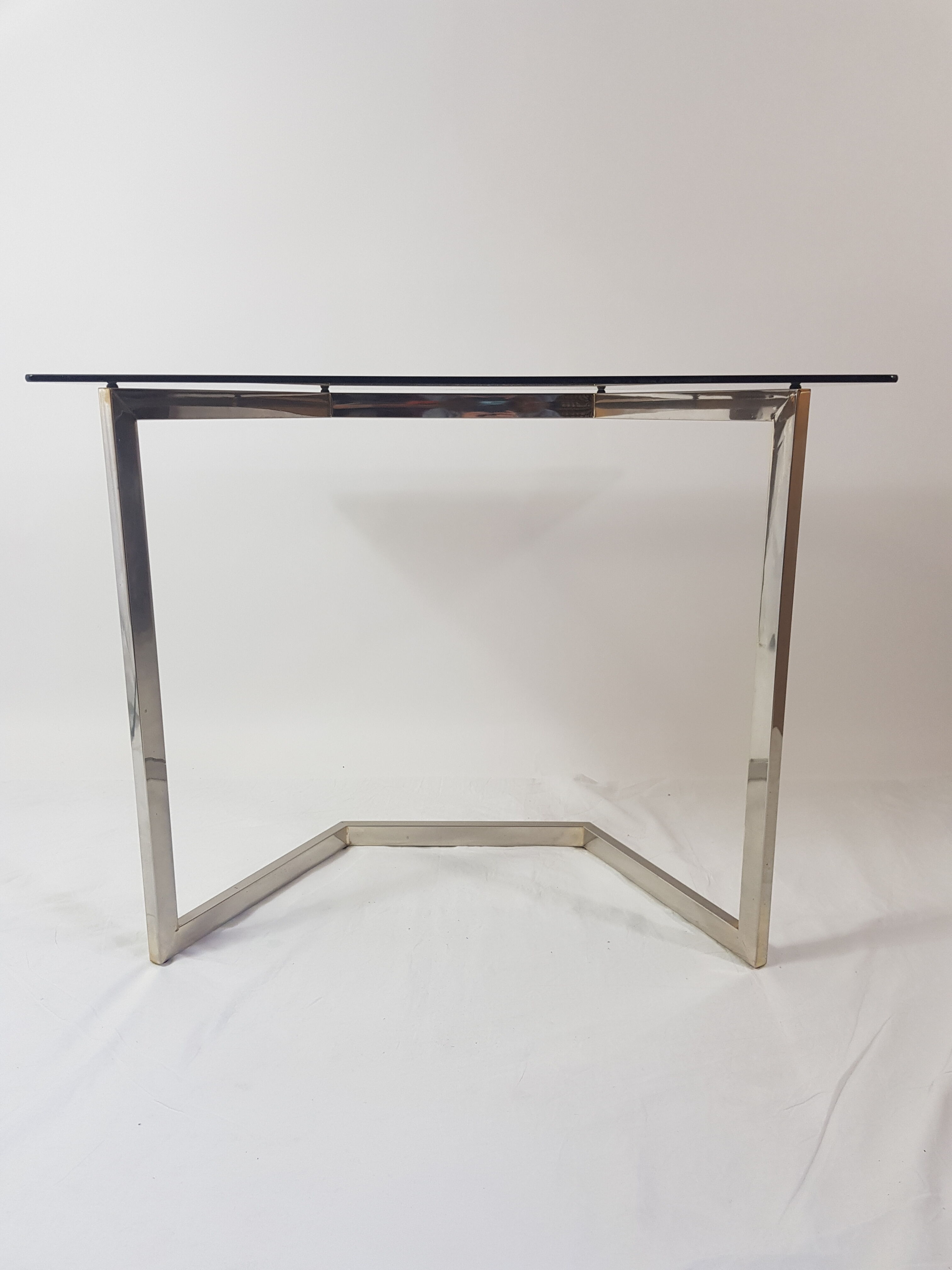 Console brass and smoked glass 70's