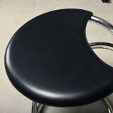 Poul Henningsen Snake Chairs, Model PH-501 in chrome and full black leather