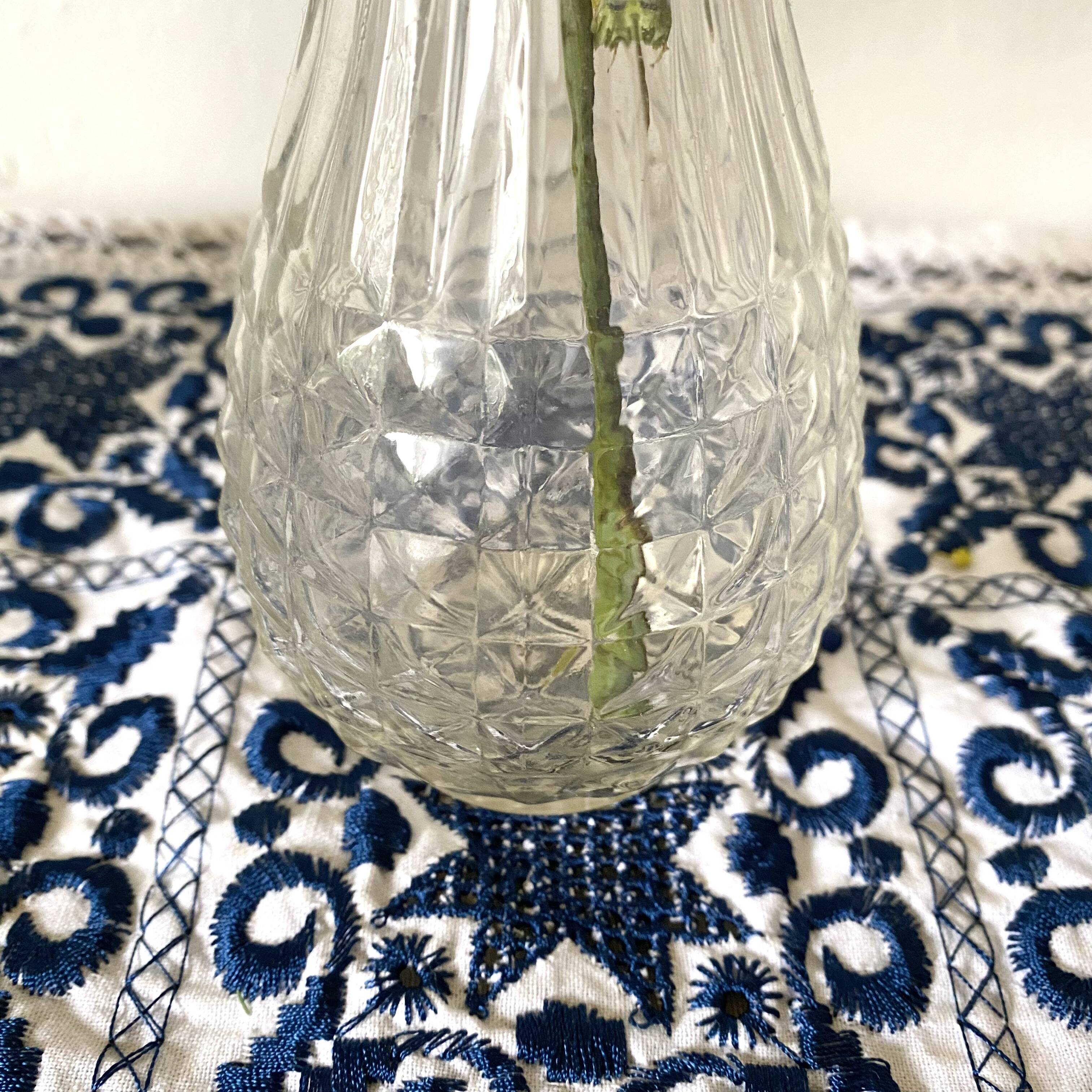Pair of molded glass vases, 1950s
