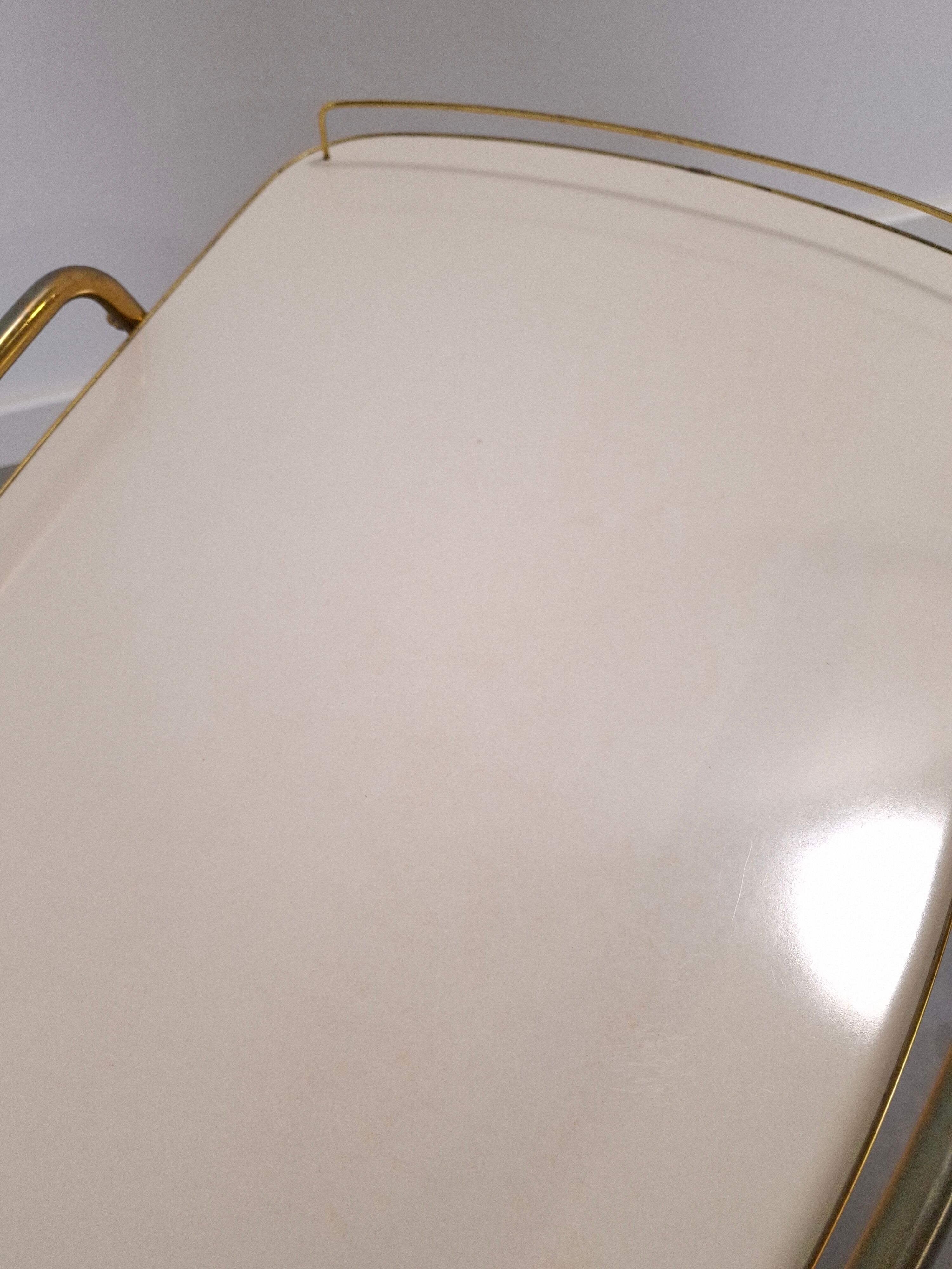 Ilse Möbel trolley met zwart wit formica vintage
