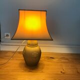 Foot lamp in white satin glass signed Espaivet
