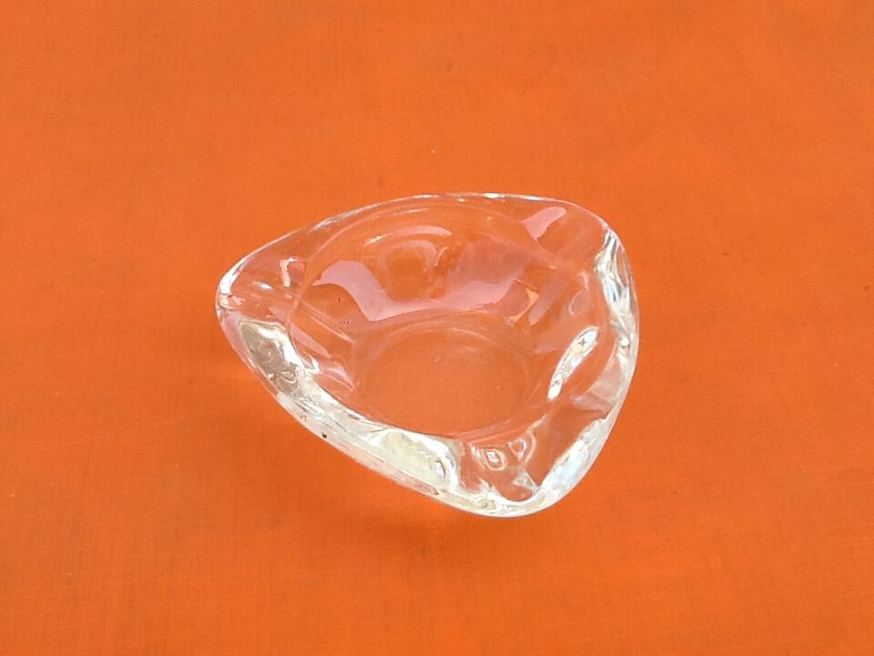 1970s Ashtray "hand" Transparent glass France Reims