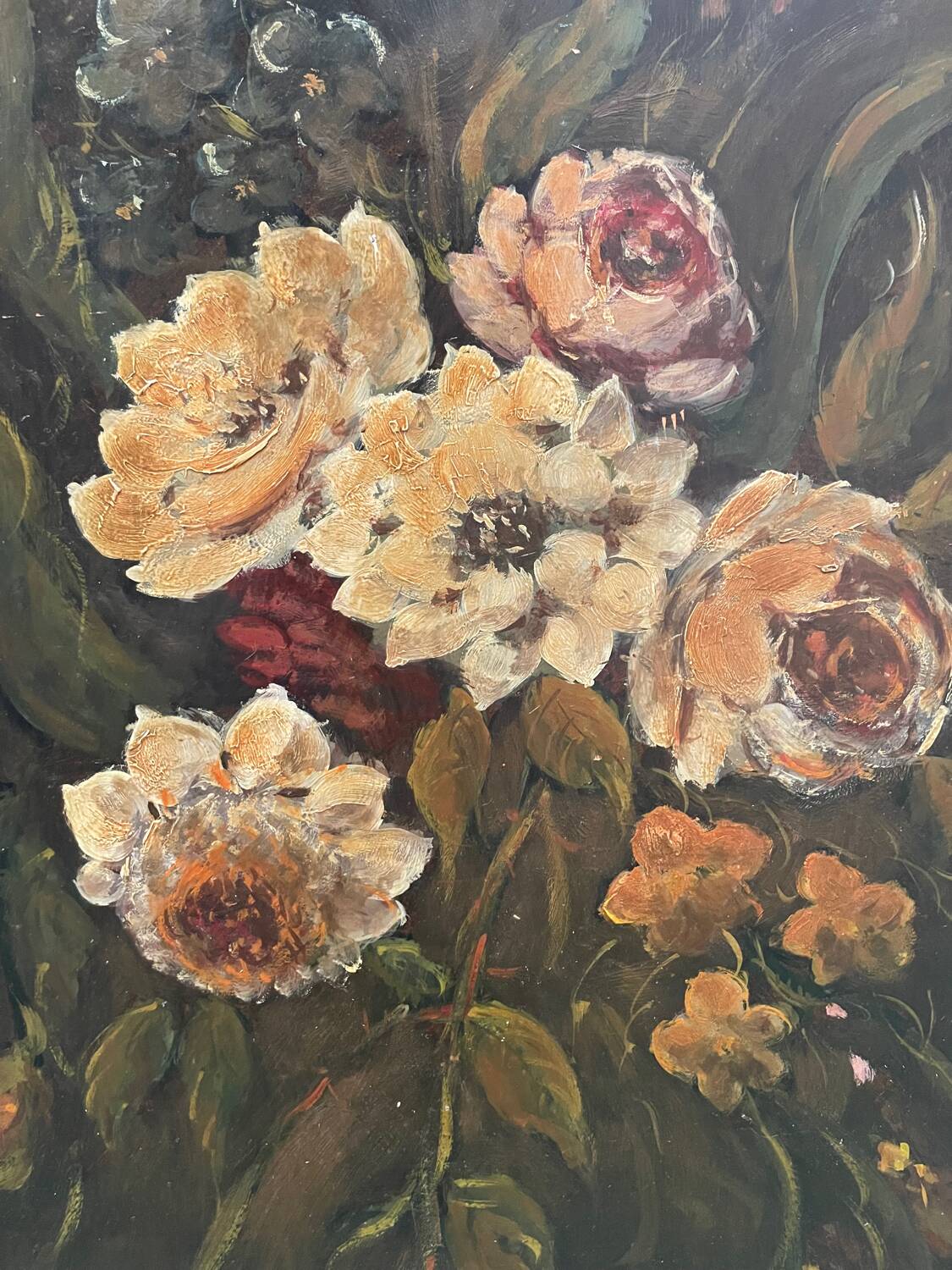 Still life painting with flowers