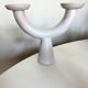 Brutalist candle holder made of white chamotte clay, 1980.