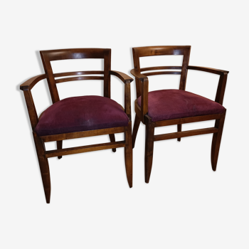 Pair of vintage bridge armchairs 1940