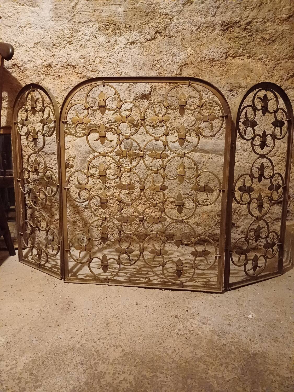 Decorative grille, wrought iron firewall 1940, 1950