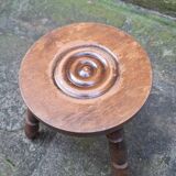 Turned wooden tripod stool