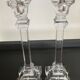 Pair of vintage crystal torch candlesticks from the 70s