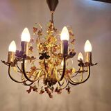 Large Murano Chandelier with Grapes and Leaves