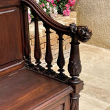 Neo-Gothic Walnut Castle Chest Bench