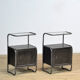 Set of iron bedside tables, 1950s