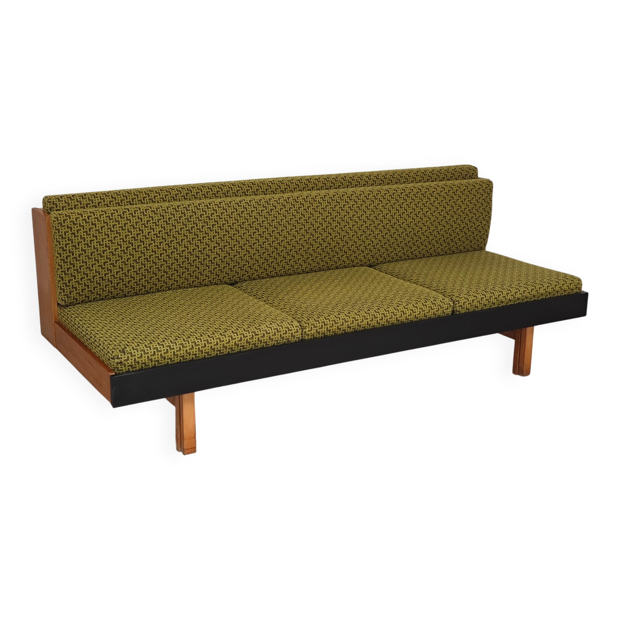 Green folding bench / Sofa  
Drevotvar Czechoslovakia 1960