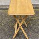 Small Scandinavian folding side table in solid wood.