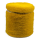 Pouf vintage, moumoute, moutarde, Pelfran