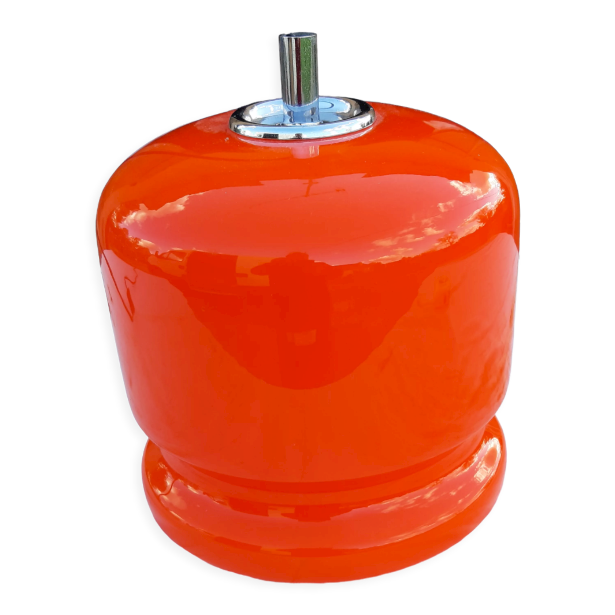 Vintage lamp of the 70s in orange opaline