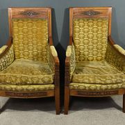 Pair of "Bergère" Armchairs in Mahogany, Empire Period – Early 19th Century