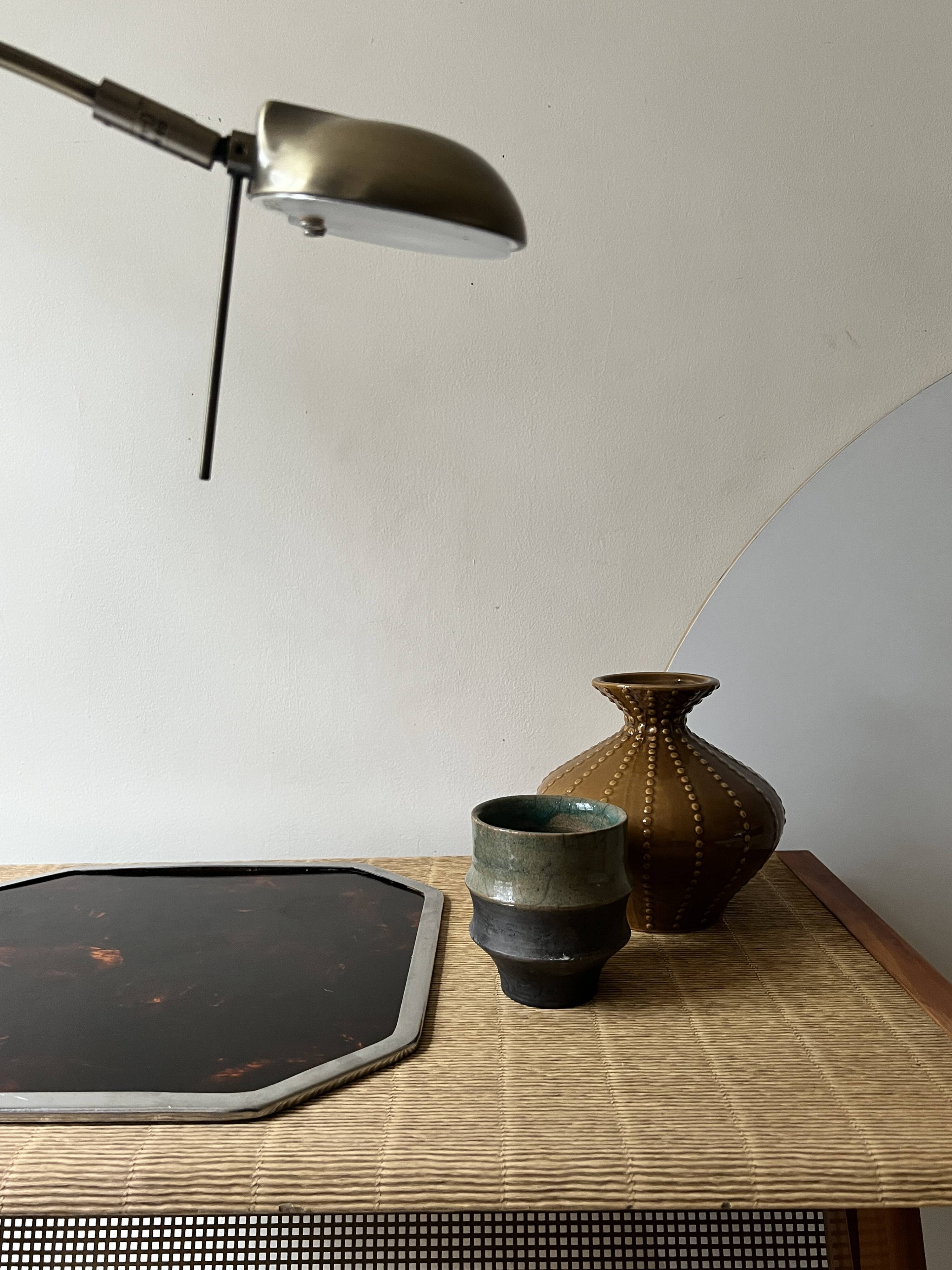 Bar cart in metal and oak by Jullian, designed in France 1960.