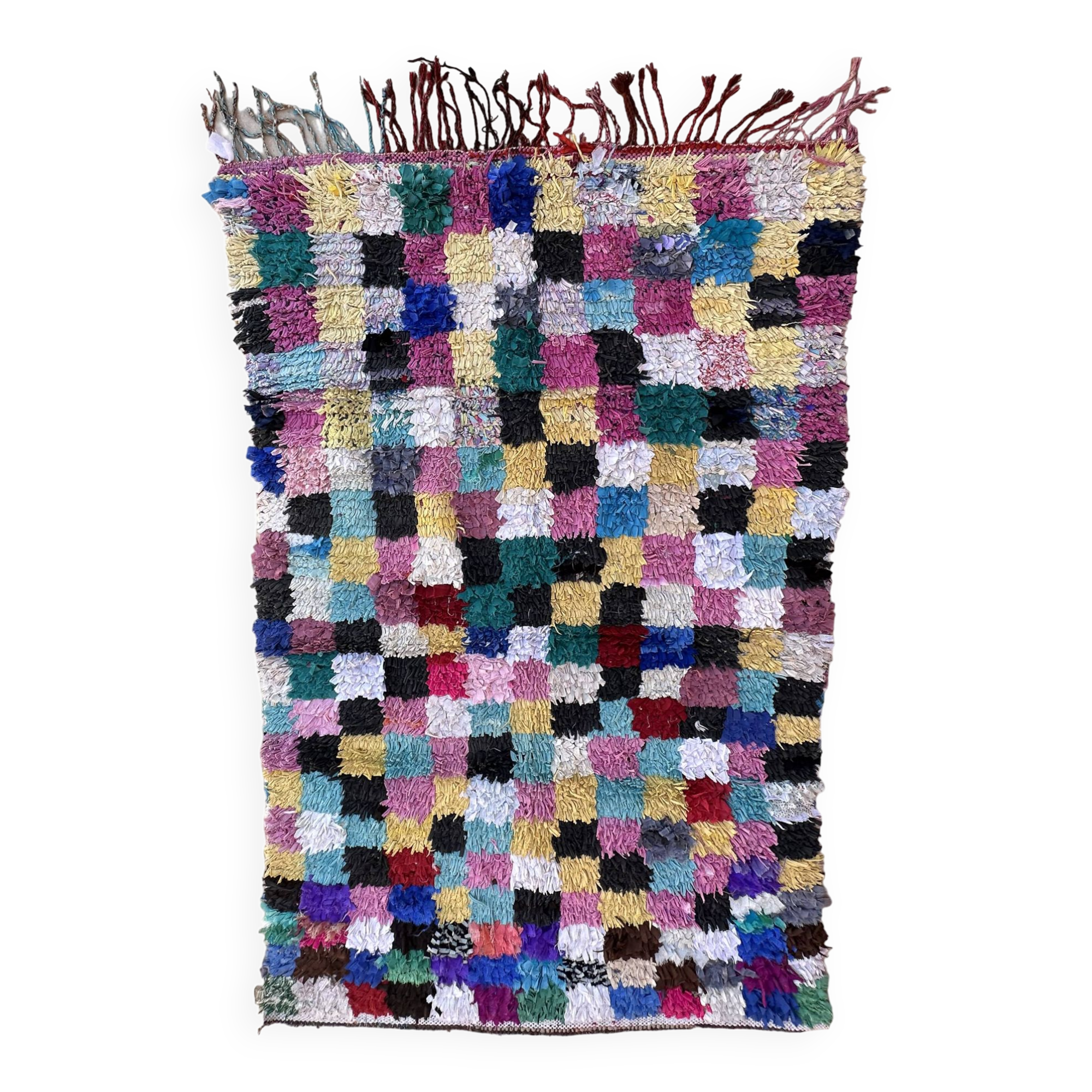 Colorful Boucherouite Moroccan rug - 128 x 208 cm