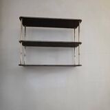 Wooden shelf with gold metal