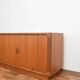 Mid-century danish teak sideboard with tambour doors from dyrlund, 1960s.