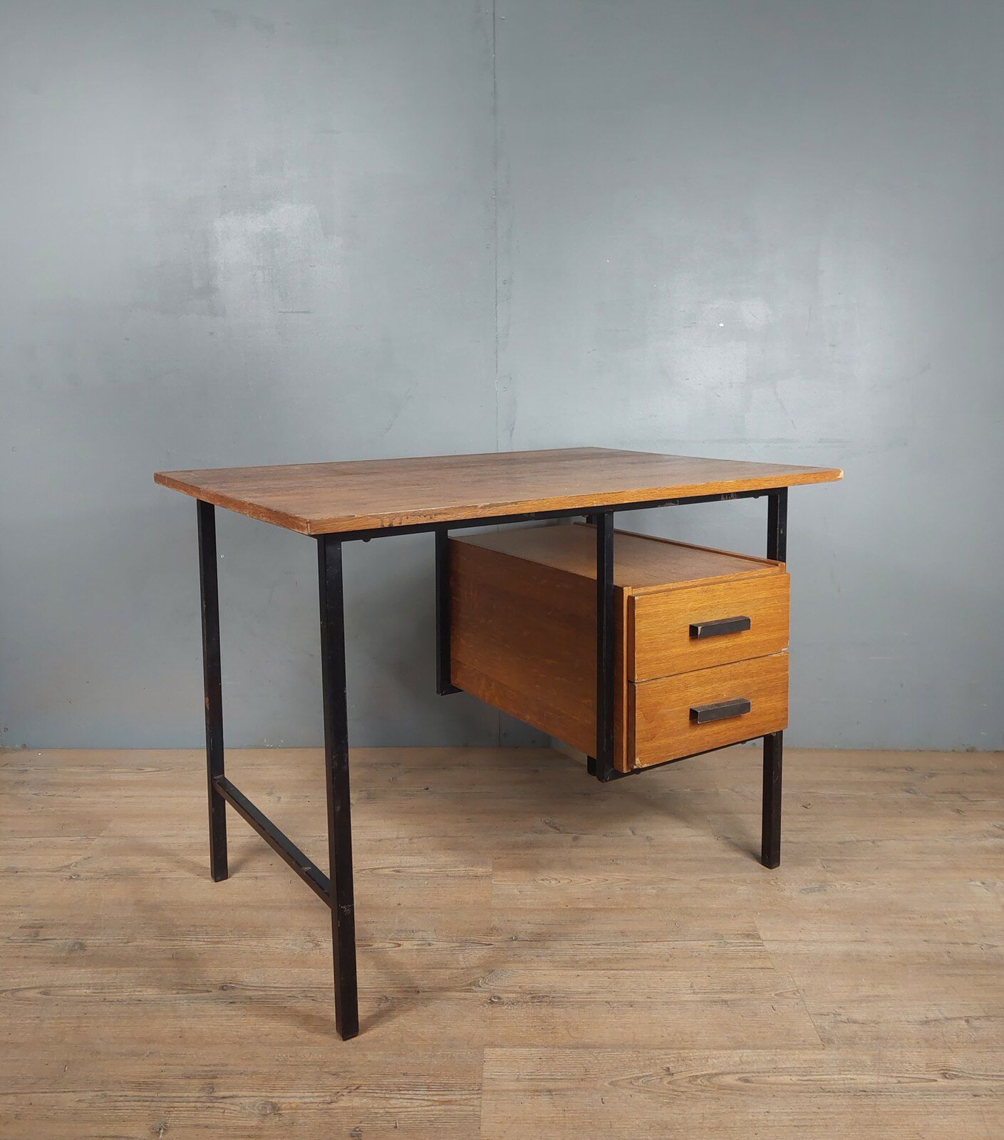 Vintage wood and iron desk