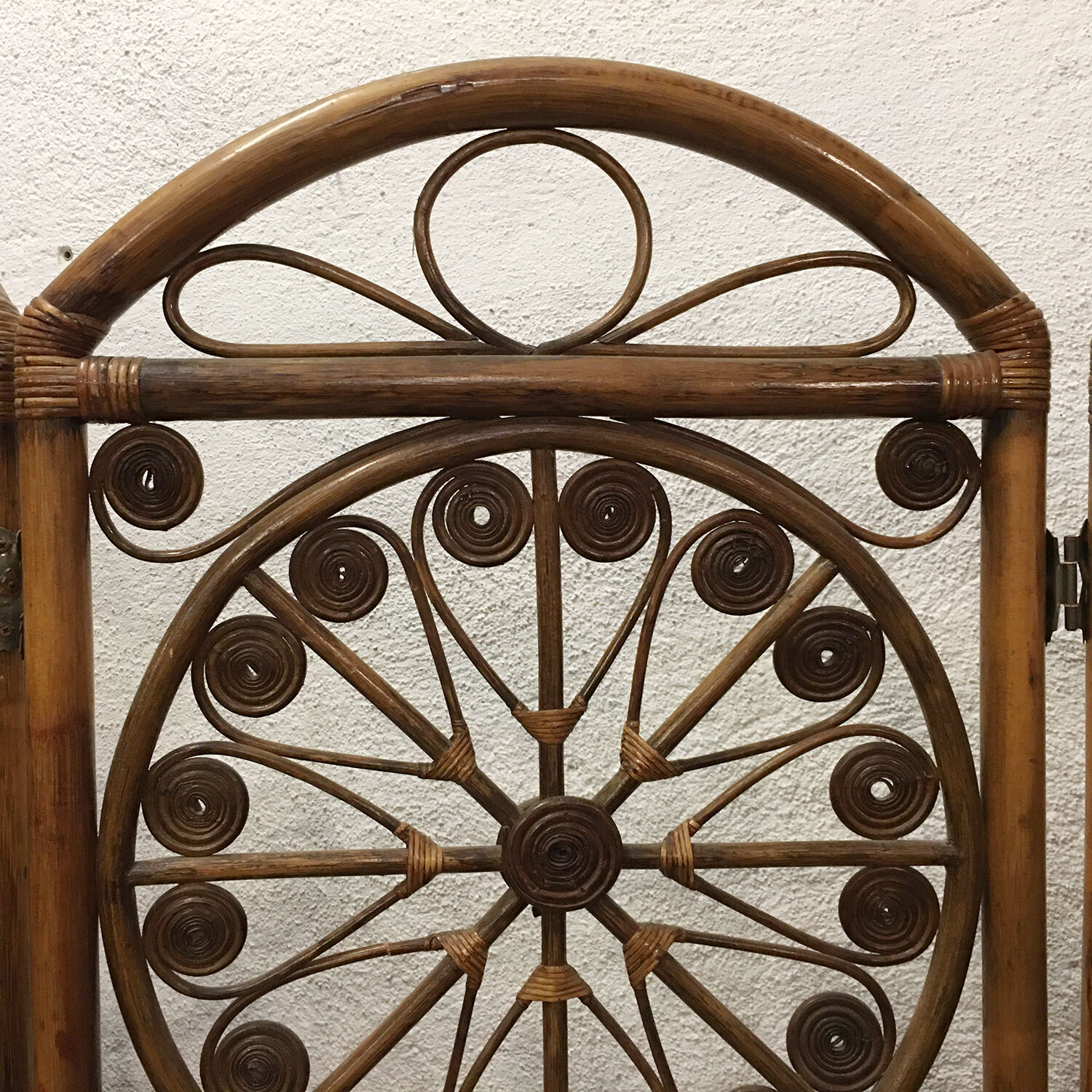 Vintage rattan screen from the 60s