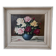 Vintage original floral rose oil painting, signed flower art
