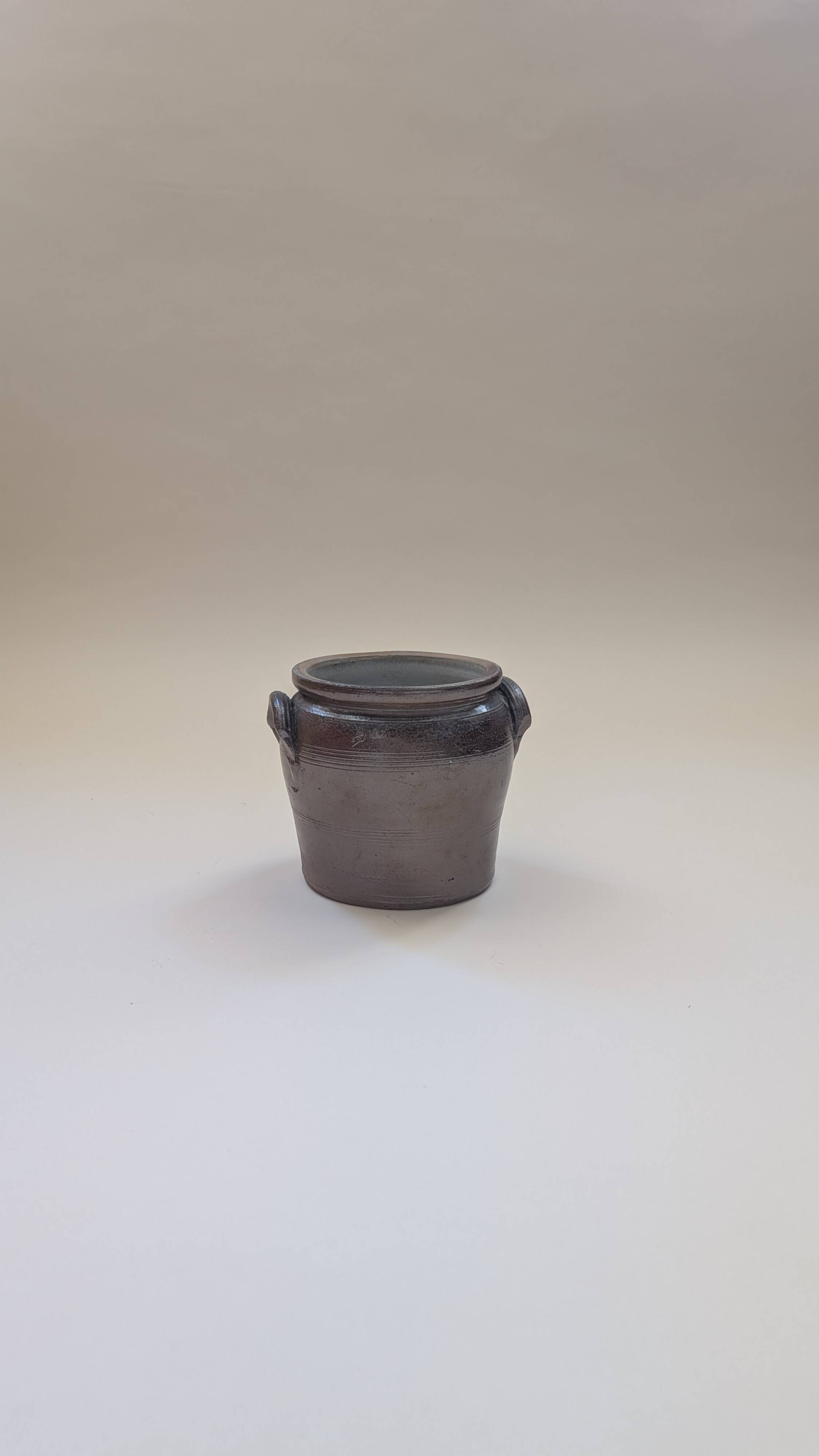 Brown glazed stoneware pot — Antique pottery