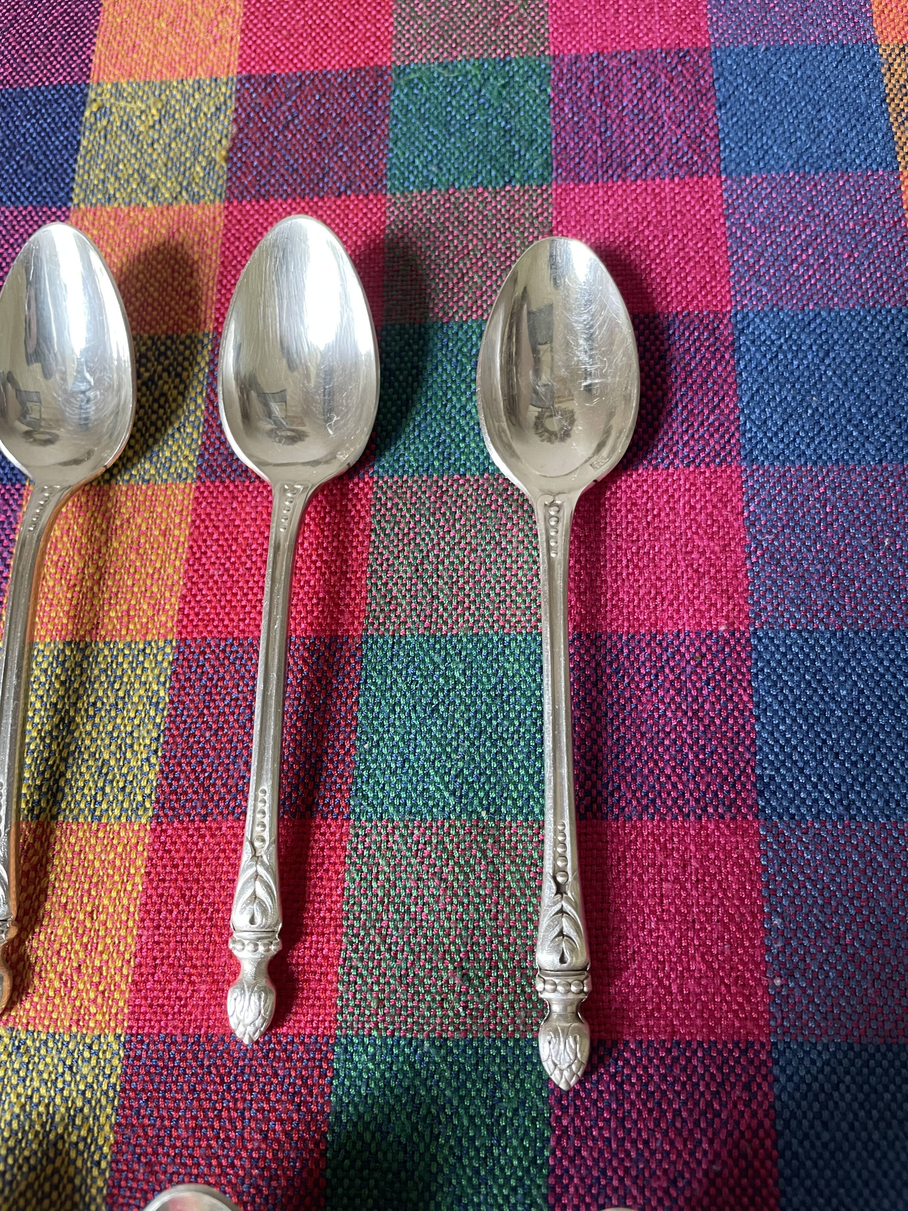 Apollo silver metal mocha spoons