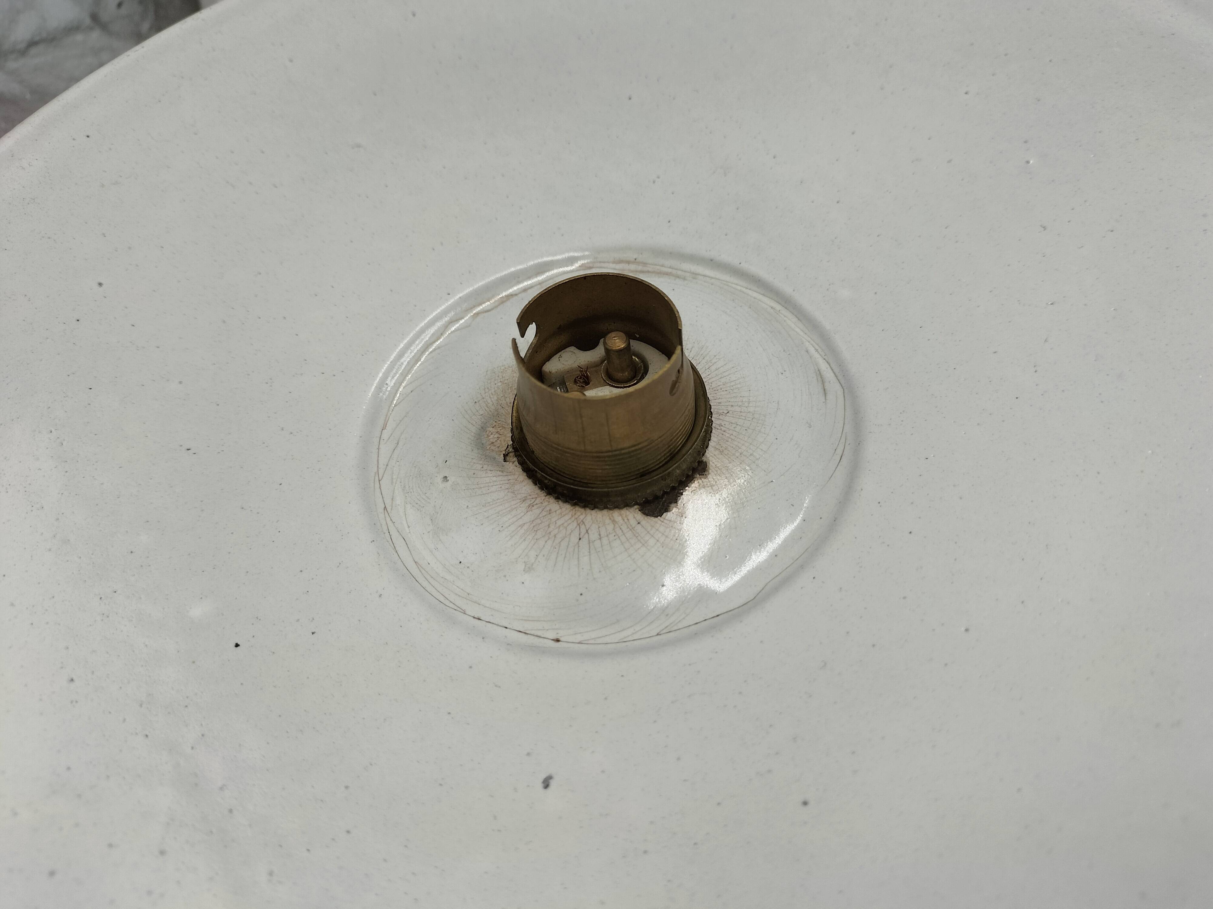 Enameled sheet metal pendant lights