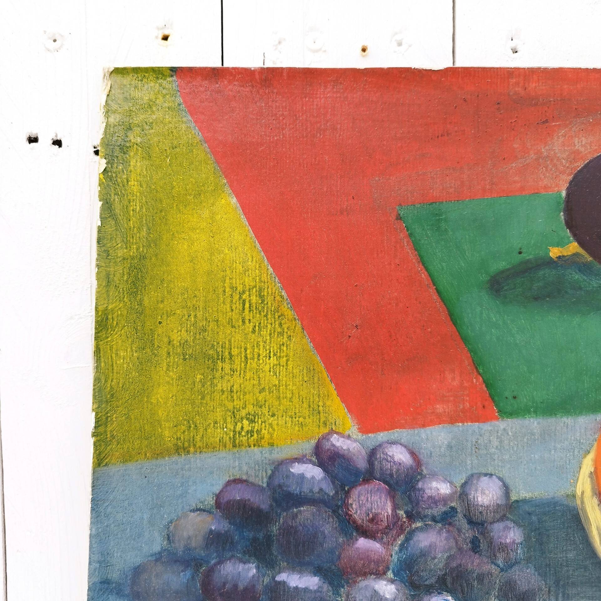 Still life oil on cardboard signed Rollason