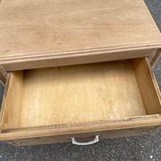 Small Art Deco chest of drawers renovated in raw oak 1950.
