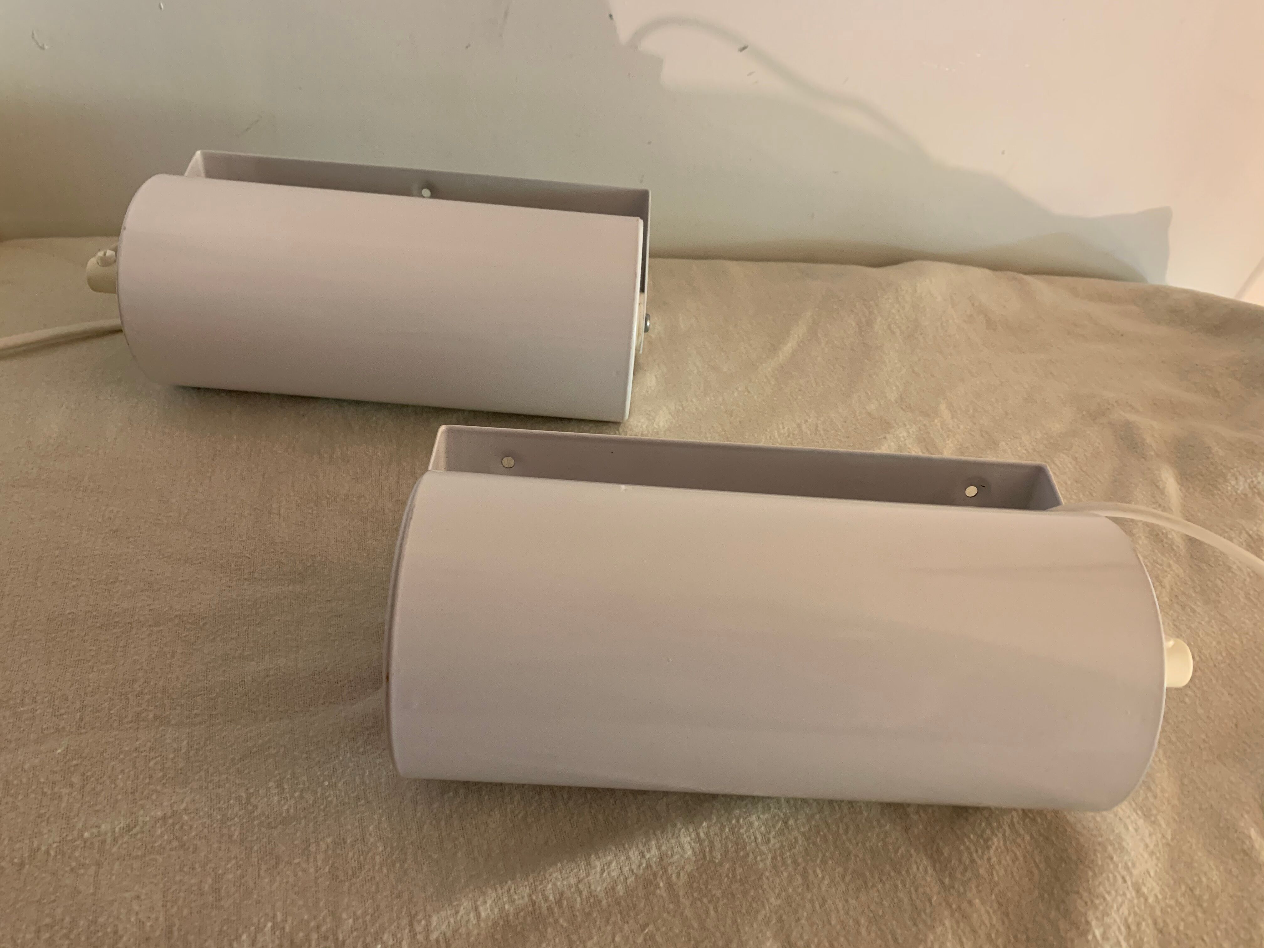 Paire d'appliques murales blanches rouleaux Ikea 1980