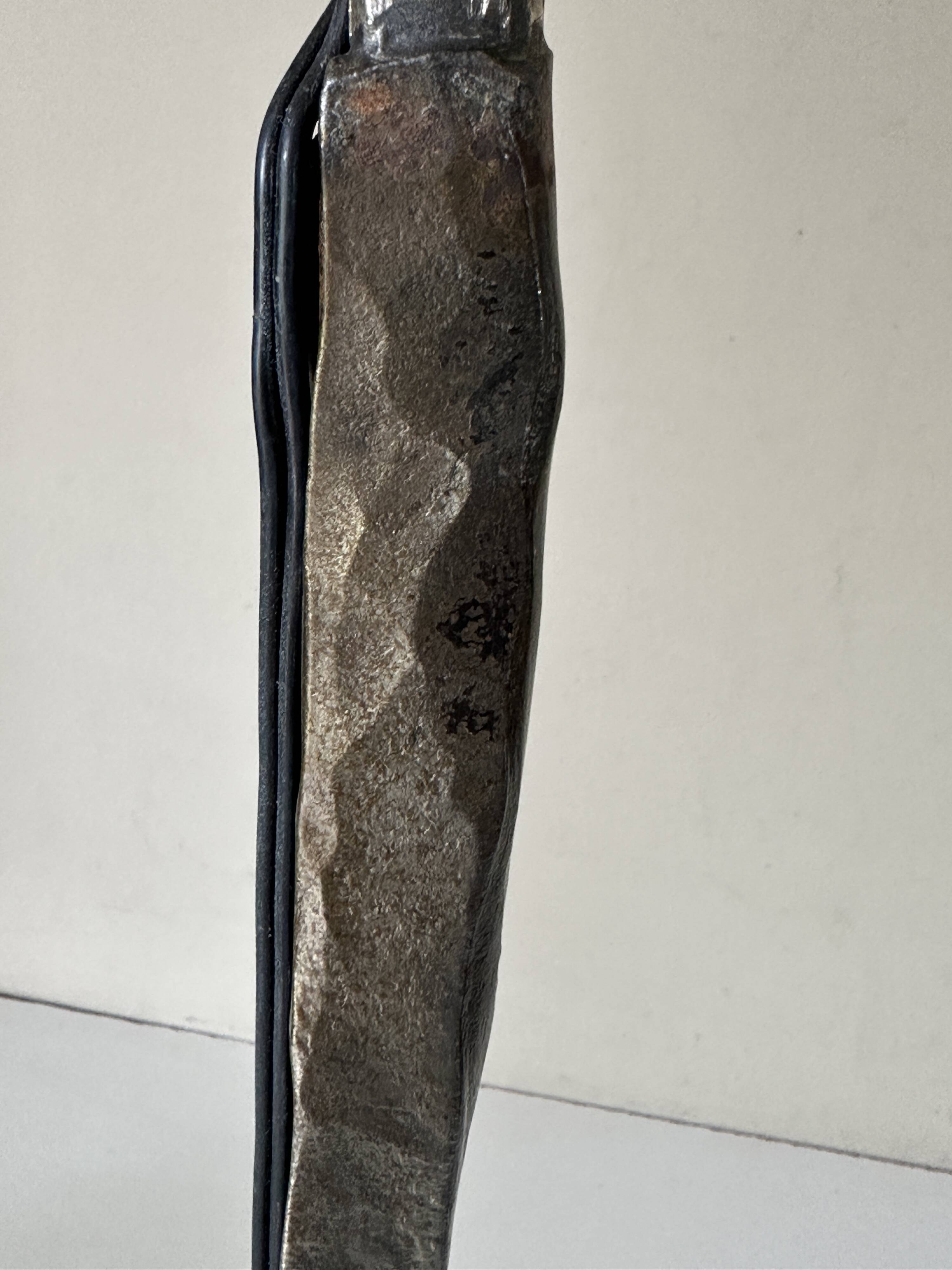 Vintage 60s metal brutalist lamp