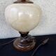 Vintage wooden and alabaster lamp – baluster shape