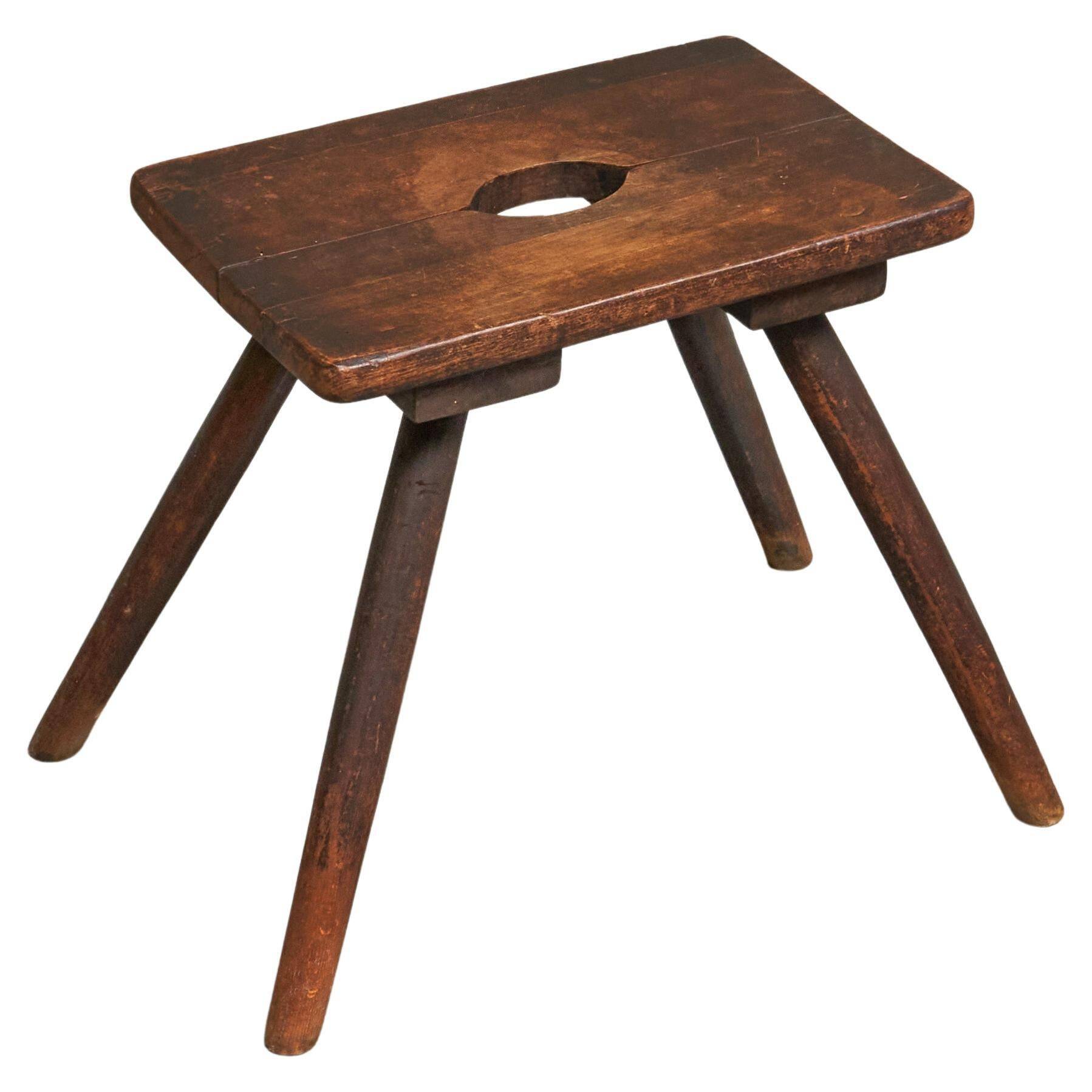 Stool or solid wood side table, mid-century style, 1950s
