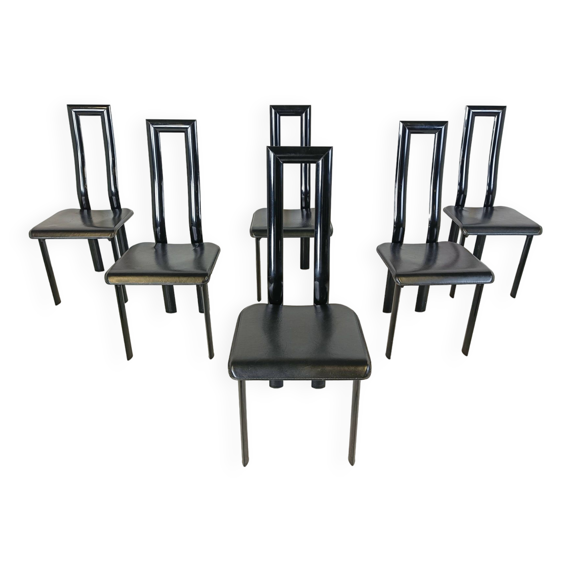 Italian Model Regia Dining Chairs by Antonello Mosca for Ycami, 1980s, Set of 6