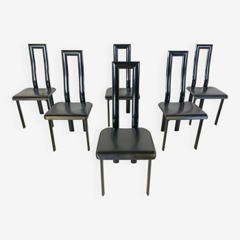 Italian Model Regia Dining Chairs by Antonello Mosca for Ycami, 1980s, Set of 6