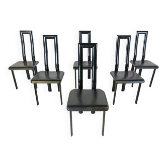 Italian Model Regia Dining Chairs by Antonello Mosca for Ycami, 1980s, Set of 6