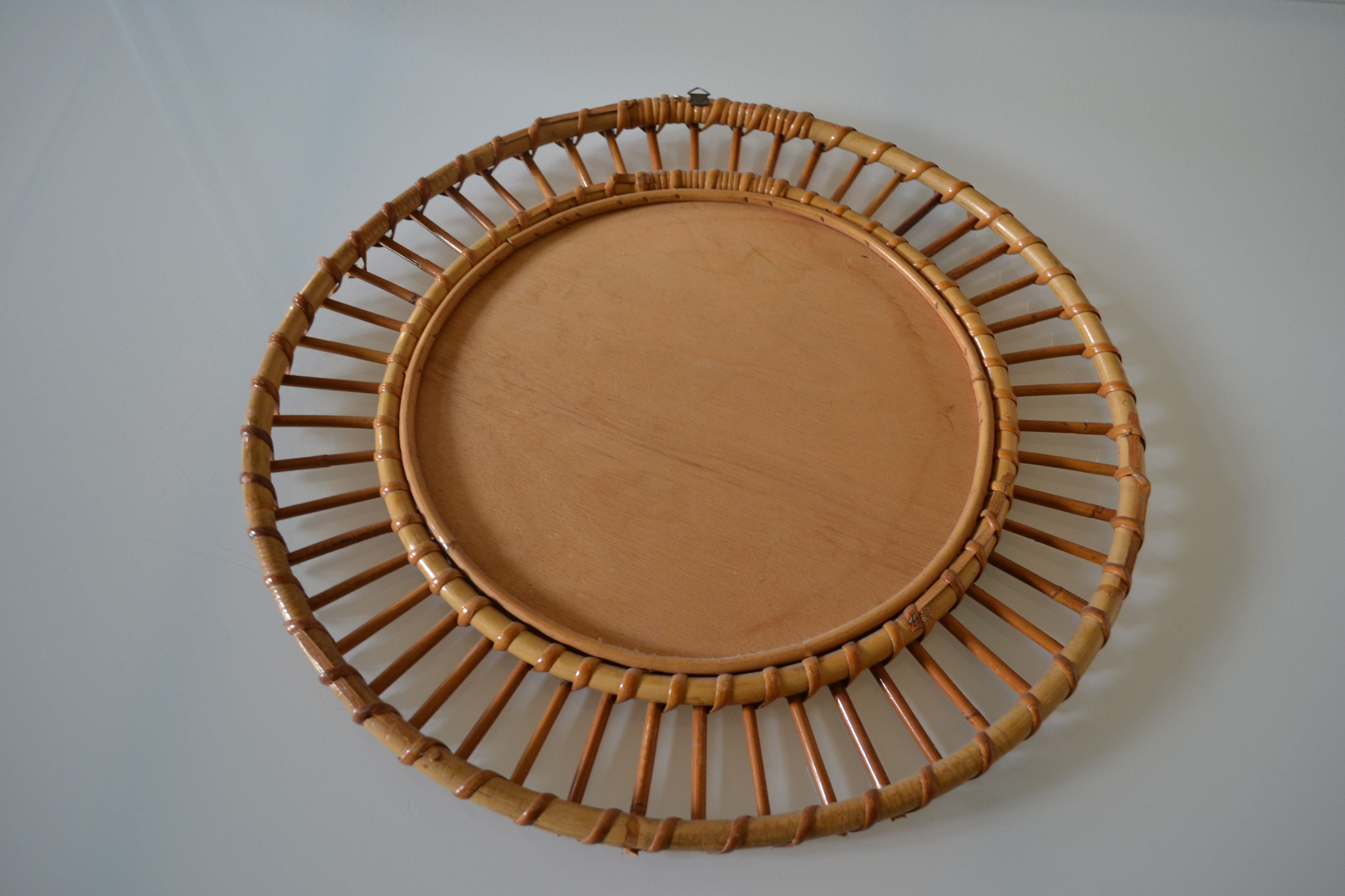Vintage rattan sun mirror 70 years