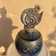 Glazed stoneware bottle with crystallised glaze signed Francoise Roussel.