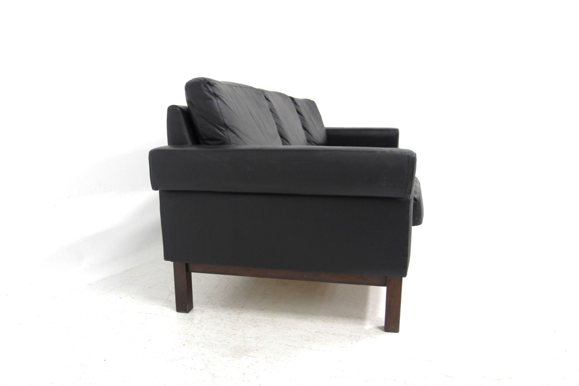 Scandinavian leather sofa 3 seater, Sweden, 1950