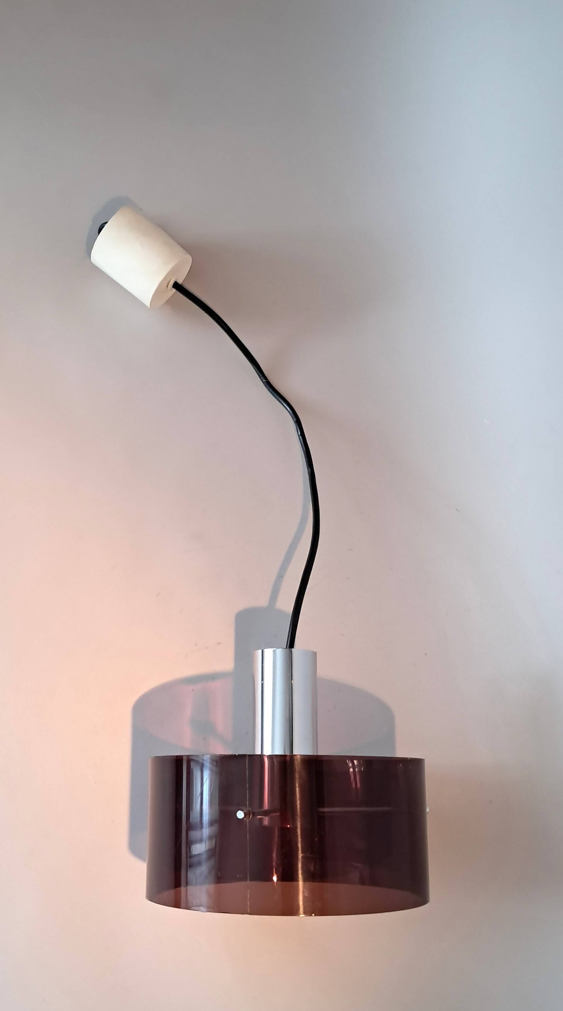 Oxar 1970 pendant light in smoked brown pvc.